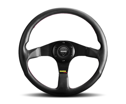 Momo Tuner Steering Wheel 320 mm - Black Leather/Red Stitch/Black Spokes