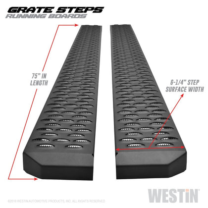 Westin Grate Steps Running Boards 75 in - Textured Black