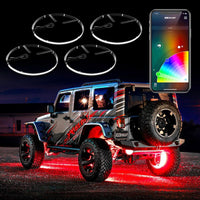 XK Glow Adjustable Wheel Ring Light Kit XKchrome App controlled w/ Turn Signal Function 4pc 15-18In