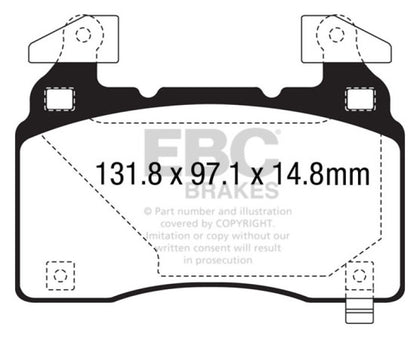 EBC 14+ Cadillac CTS Vsport 3.6 Twin Turbo Redstuff Front Brake Pads