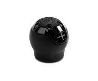 Momo Nero Shift Knob - Black Leather, Black Chrome Insert, with Reverse Lockout