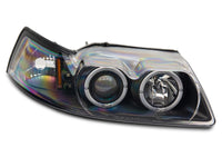 Raxiom 99-04 Ford Mustang Dual LED Halo Projector Headlights- Black Housing (Clear Lens)