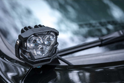 Morimoto 4Banger Ditch Light Kit: 07-13 Sierra (NCS White SAE Wide Beam)