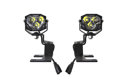 Morimoto 4Banger Ditch Light Kit: 14-18 Silverado 1500 (HXB Yellow Spot Beam)
