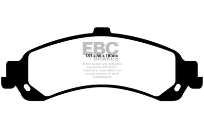 EBC 02 Cadillac Escalade 5.3 (PBR rear caliper) Extra Duty Rear Brake Pads