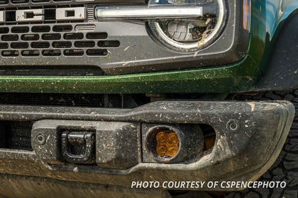 SS3 LED Fog Light Kit for 2021 Ford Bronco (w/ Standard Bumper) Yellow SAE Fog Sport w/ Backlight Diode Dynamics