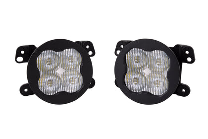 SS3 LED Fog Light Kit for 2014-2017 Jeep Cherokee White SAE Fog Max w/ Backlight Type M Bracket Kit Diode Dynamics
