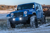 SS3 LED Fog Light Kit for 2007-2018 Jeep JK Wrangler Yellow SAE Fog Sport w/ Backlight Type MR Bracket Kit Diode Dynamics