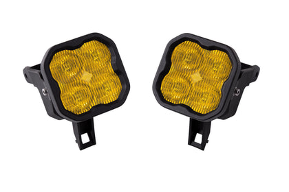 SS3 LED Fog Light Kit for 1999-2010 Ford Super Duty F-250/F-350 Yellow SAE Fog Sport w/ Backlight Diode Dynamics
