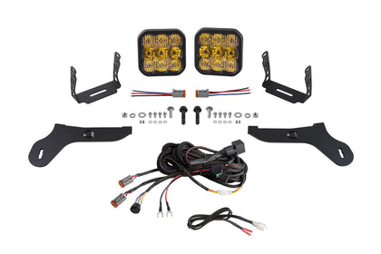 SS5 Bumper LED Pod Light Kit for 2017-2020 Ford Raptor Pro Yellow Combo Diode Dynamics