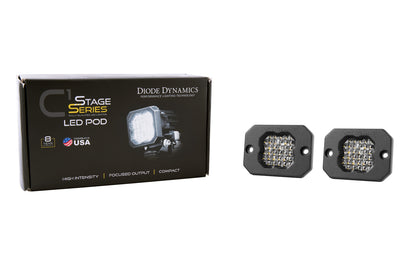 Stage Series C1R White Flood Flush Mount LED Pod (pair) Diode Dynamics