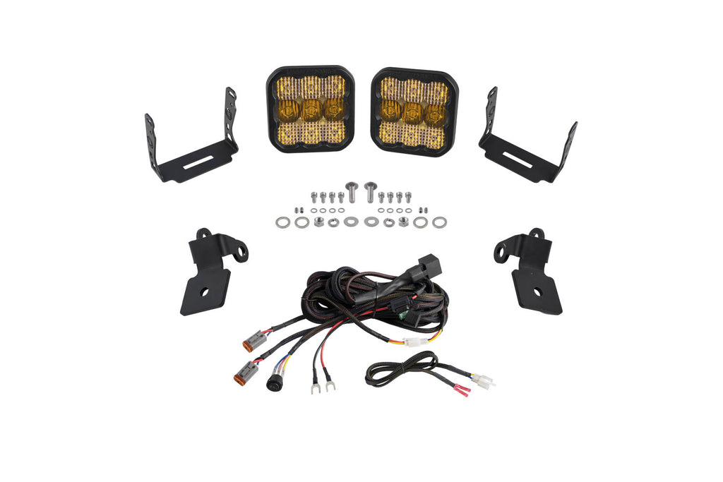 20-Present Polaris RZR A-Pillar LED Pod Kit, SS5 Pro Yellow Combo Diode Dynamics