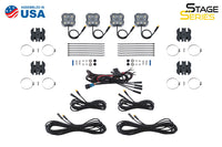 Stage Series SXS Rock Light Installer Kit, White Diffused M8 (4-pack) Diode Dynamics