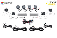 Stage Series SXS Rock Light Installer Kit, RGBW M8 w/Controller (4-pack)