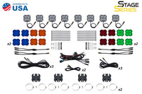 Stage Series SXS Rock Light Installer Kit, White Diffused M8 (8-pack)