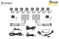 Stage Series SXS Rock Light Installer Kit, White Diffused M8 (8-pack)