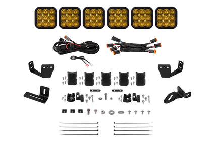 SS5 6-Pod CrossLink Mounting Kit for Prinsu/Sherpa Roof Racks, Sport Yellow Driving Diode Dynamics