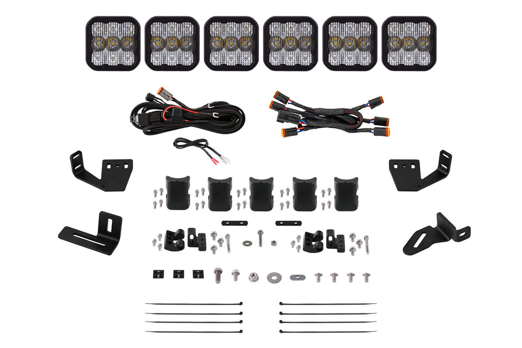 SS5 6-Pod CrossLink Mounting Kit for Prinsu/Sherpa Roof Racks Pro White Combo