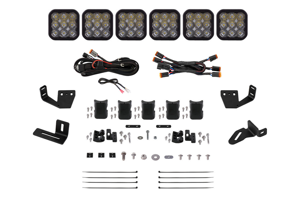 SS5 6-Pod CrossLink Mounting Kit for Prinsu/Sherpa Roof Racks Pro White Driving