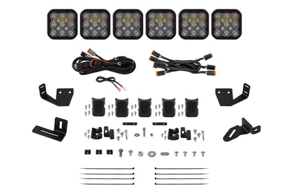 SS5 6-Pod CrossLink Mounting Kit for Prinsu/Sherpa Roof Racks, Pro White Driving Diode Dynamics