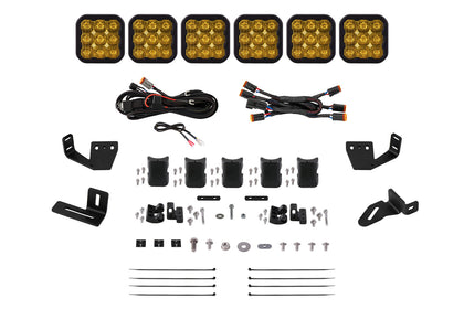 SS5 6-Pod CrossLink Mounting Kit for Prinsu/Sherpa Roof Racks, Pro Yellow Driving Diode Dynamics