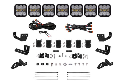 SS5 7-Pod CrossLink Mounting Kit for Prinsu/Sherpa Roof Racks, Sport White Combo Diode Dynamics