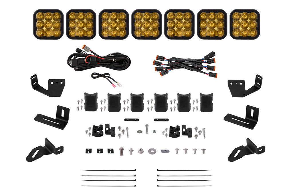 SS5 7-Pod CrossLink Mounting Kit for Prinsu/Sherpa Roof Racks Sport Yellow Driving