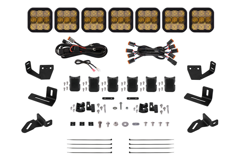 SS5 7-Pod CrossLink Mounting Kit for Prinsu/Sherpa Roof Racks Pro Yellow Combo