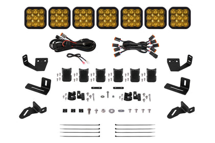 SS5 7-Pod CrossLink Mounting Kit for Prinsu/Sherpa Roof Racks, Pro Yellow Driving Diode Dynamics