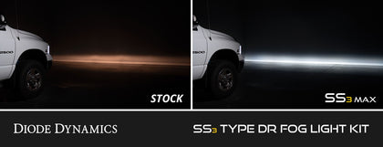 SS3 SAE/DOT Type NO Fog Light Kit Cool White (6000K) Sport (14.5 watts) White SAE Fog Diode Dynamics