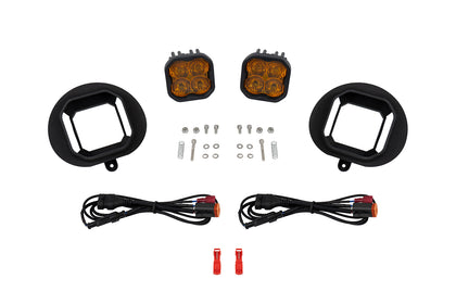 SS3 SAE/DOT Type DR Fog Light Kit Yellow (3000K) Max (38.5 watts) Yellow SAE Fog Diode Dynamics