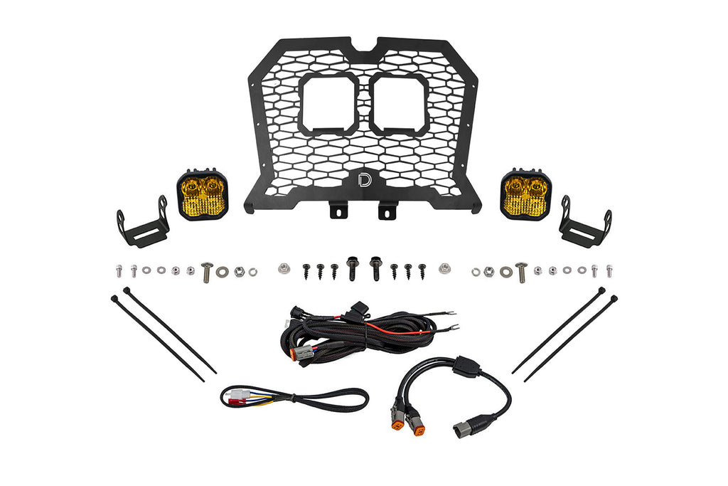 Stage Series LED Grille Kit for 2021-2024 Polaris RZR Trail, Yellow (3000K) Sport Yellow Combo