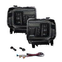 2014-2018 GMC Sierra 1500 LED Projector Headlights Amber DRL (pair)