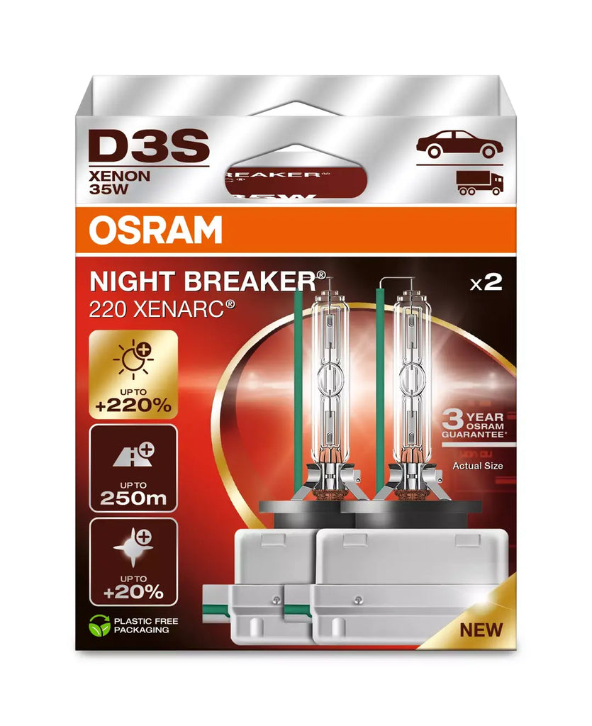 D3S Osram 66340XN2 Night Breaker 220 Xenarc Bulbs (2 Pack D3S Osram 66340XN2 Night Breaker 220 Xenarc Bulbs (2 Pack