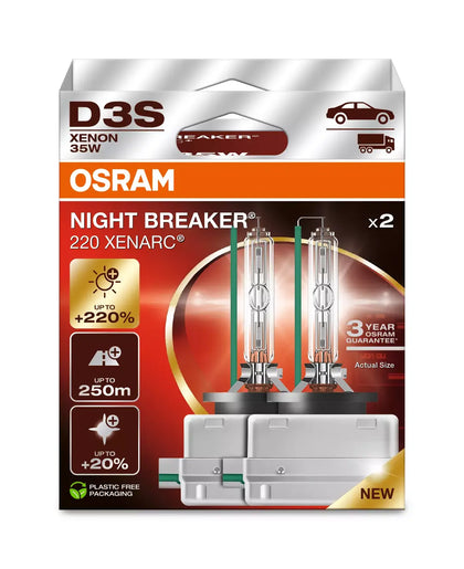 D3S Osram 66340XN2 Night Breaker 220 Xenarc Bulbs (2 Pack)