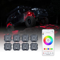 Stage Series Sxs Rock Light Installer Kit RGBW M8 W Controller 8 Pack