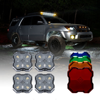 Stage Series SXS Rock Light Installed Kit  White Diffused M8 (4-pack)