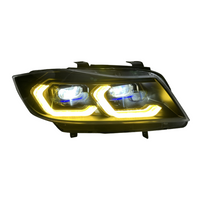 BMW E90 3 Series 05-12 Laser Style LED Headlights (White/Yellow)