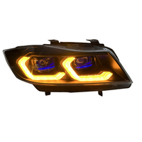 BMW E90 3 Series 05-12 Laser Style LED Headlights (White/Yellow)