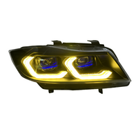 BMW E90 3 Series 05-12 Laser Style LED Headlights (White/Yellow)