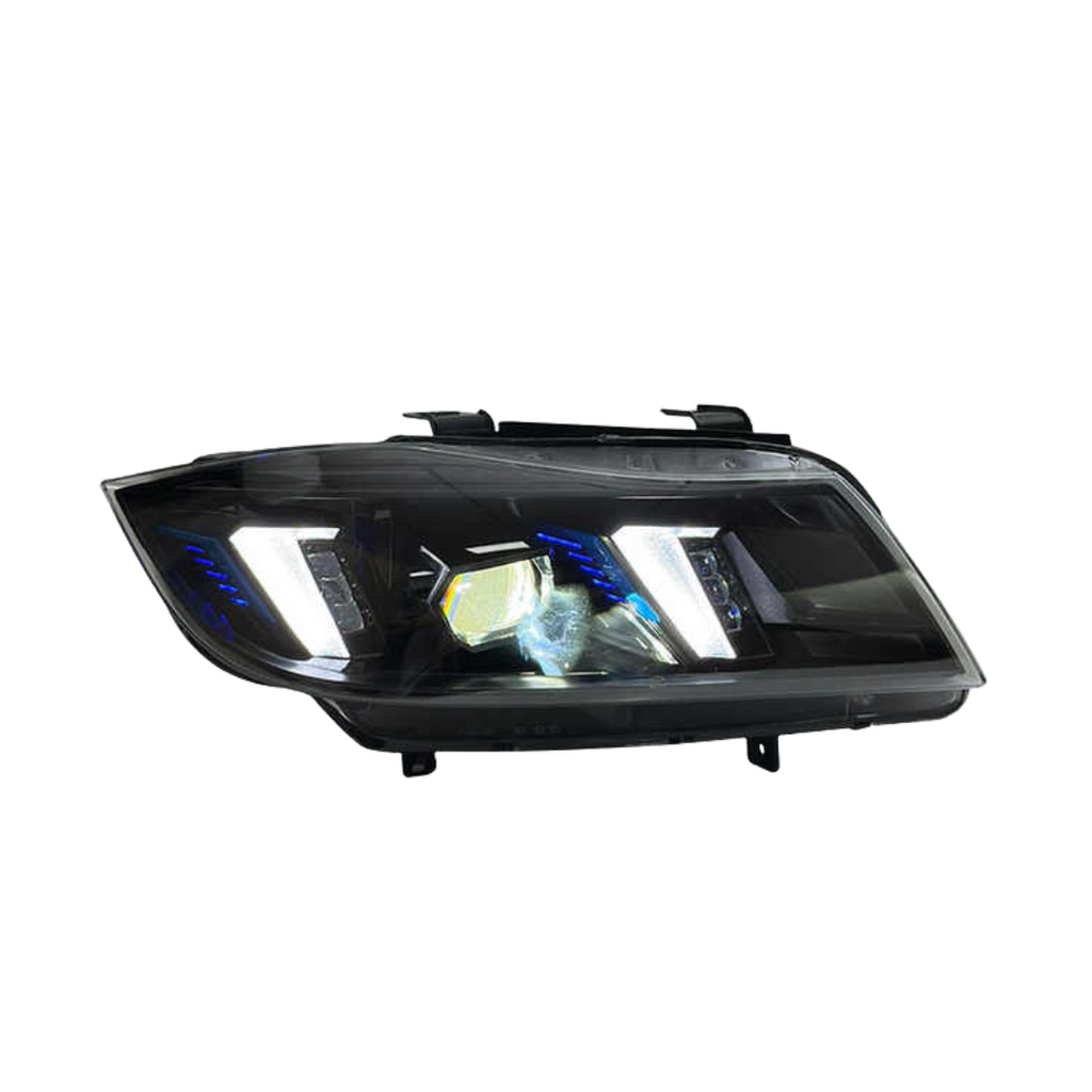 BMW E90 3 Series 05-12 Snake Eyes Style LED Headlights (White/Yellow)