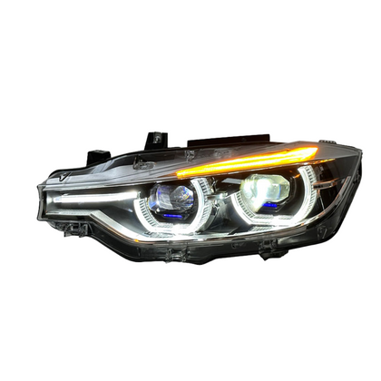 BMW F30 3 Series 12-19 LCI Style LED Projector Headlights (White/Yellow)