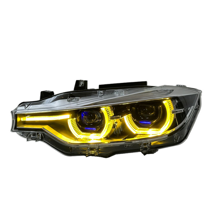BMW F30 3 Series 12-19 LCI Style LED Projector Headlights (White/Yellow)