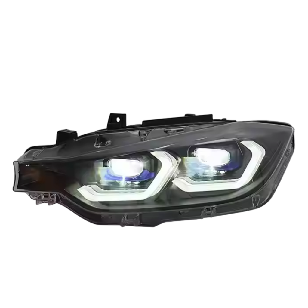 BMW F30 3 Series 12-19 Laser Style LED Projector Headlights (White/Yellow)
