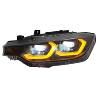 BMW F30 3 Series 12-19 Laser Style LED Projector Headlights (White/Yellow)