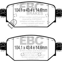 EBC 2017+ Mazda 3 2.0L Redstuff Rear Brake Pads