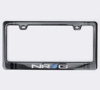 NRG Carbon License Plate Frame/ Fiber Poly Dip Finish Wet w/ NRG Logo