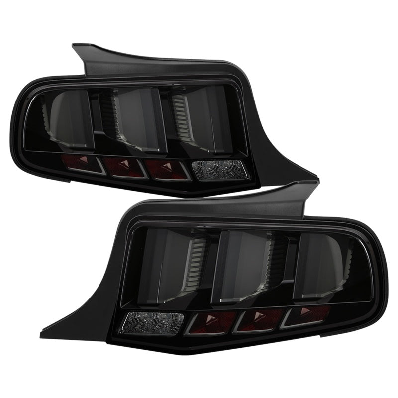 Spyder 10-12 Ford Mustang Light Bar Seq Turn Signal LED Tail Lights - Smoke ALT-YD-FM10-LED-SM