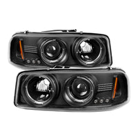 Spyder GMC Sierra 1500/2500/3500 99-06 Projector Headlights LED Halo LED Black PRO-YD-CDE00-HL-BK