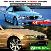 Spyder BMW E46 3-Series 04-06 2 DR Projector Halogen Model- LED Halo Blk PRO-YD-BMWE4604-2DR-HL-BK